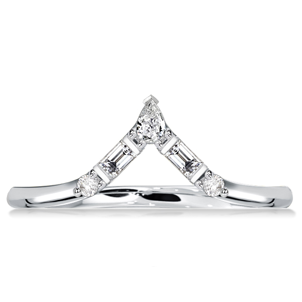 Anniversary band - Italo Pear Cut Half Eternity Wedding Band In Sterling Silver, Wedding Bands - Apparel & Accessories, Italo jewelry - Online Catalog