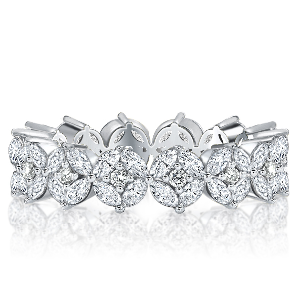 eternity band - Italo Marquise Cut Eternity Wedding Band For Women, Italo jewelry - Online Catalog