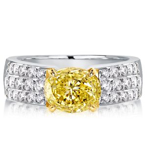unique engagement rings - Italo Two Tone Oval Cut Yellow Topaz Engagement Ring, Italo jewelry - Online Catalog