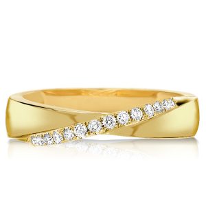 anniversary band - Italo Mobius Design Golden Round Cut Wedding Band For Women, Italo jewelry - Online Catalog
