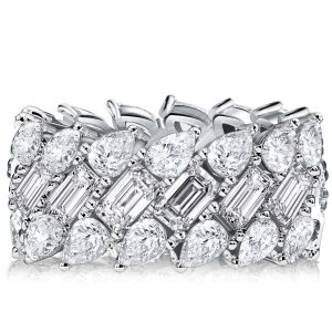 Eternity band - Italo Triple Row Pear & Baguette Cut Eternity Weeding Band, Apparel & Accessories, Italo jewelry - Online Catalog