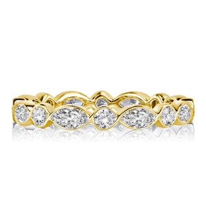 Eternity band - Italo Golden Round & Marquise White Sapphire Wedding Band, Apparel & Accessories, Italo jewelry - Online Catalog