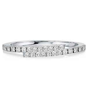 anniversary band - Italo Round Cut White Sapphire Half Eternity Wedding Band, Italo jewelry - Online Catalog