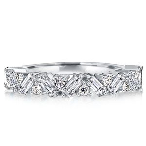 Anniversary band - Italo Baguette Cut Half Eternity Wedding Band, Wedding Bands - Apparel & Accessories, Italo jewelry - Online Catalog