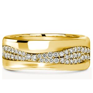Anniversary band - Italo Unique Golden Round Cut Half Eternity Wedding Band, Wedding Bands - Apparel & Accessories, Italo jewelry - Online Catalog