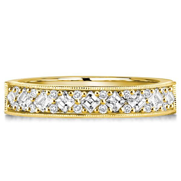 Anniversary band - Italo Golden Asscher & Round Cut White Sapphire Wedding Band, Wedding Bands - Apparel & Accessories, Italo jewelry - Online Catalog