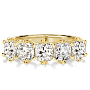 anniversary band - Five Stone Cushion Cut Wedding Band For Women, Italo jewelry - Online Catalog