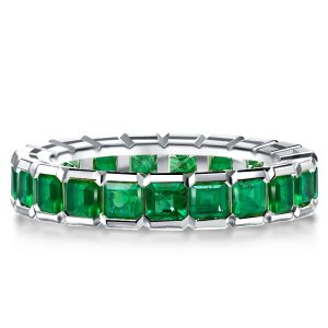 eternity band - Asscher Cut Emerald Eternity Wedding Band For Women, Italo jewelry - Online Catalog