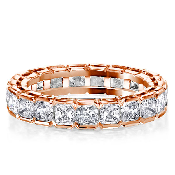 Eternity band - Rose Gold Bezel Setting Radiant Eternity Wedding Band For Women, Apparel & Accessories, Italo jewelry - Online Catalog
