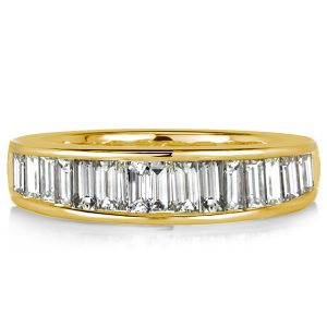 eternity band - Baguette Cut Channel Setting Half Eternity Wedding Band, Italo jewelry - Online Catalog