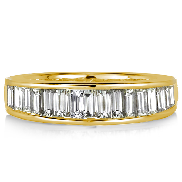 eternity band - Baguette Cut Channel Setting Half Eternity Wedding Band, Italo jewelry - Online Catalog