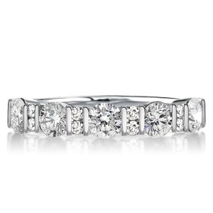 eternity band - Bar Setting Half Eternity Wedding Band For Women, Italo jewelry - Online Catalog