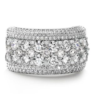 anniversary band - Round Cut Micro Pave Setting Multi Row Wedding Band For Women, Italo jewelry - Online Catalog