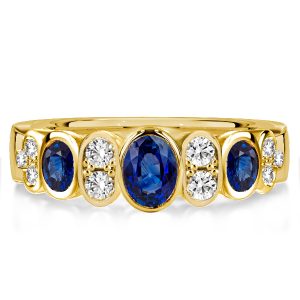 anniversary band - Oval Cut Blue Sapphire Wedding Band For Women, Italo jewelry - Online Catalog
