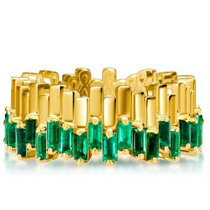 eternity band - Unique Baguette Emerald Green Eternity Wedding Band For Women, Italo jewelry - Online Catalog