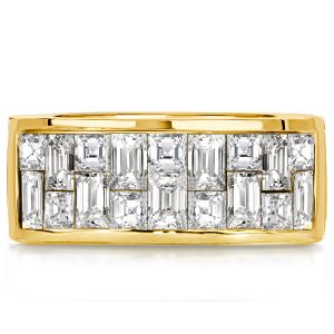 anniversary band - Baguette & Asscher Cut Half Eternity Wedding Band For Women, Italo jewelry - Online Catalog