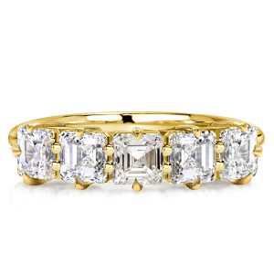 Classic rings band - Italo Asscher Cut Half Eternity Wedding Band For Women, Apparel & Accessories, Italo jewelry - Online Catalog