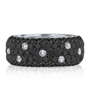 Eternity band - Italo Five Row Black Sapphire Eternity Wedding Band For Women, Apparel & Accessories, Italo jewelry - Online Catalog