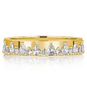 eternity band - Unique Pear & Round Cut Half Eternity Wedding Band For Women, Italo jewelry - Online Catalog