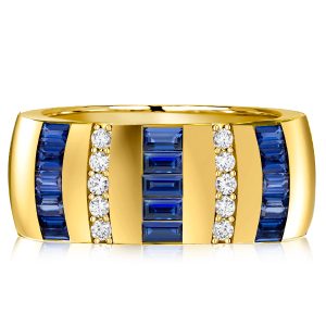 anniversary band - Baguette Created Blue Sapphire Wedding Band For Women, Italo jewelry - Online Catalog
