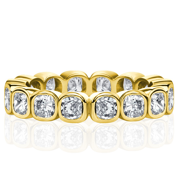 eternity band - Italo Bezel White Cushion Cut Eternity Wedding Band For Women, Italo jewelry - Online Catalog