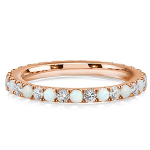 Eternity band - Italo Classic Opal & White Round Eternity Wedding Band For Women, Apparel & Accessories, Italo jewelry - Online Catalog