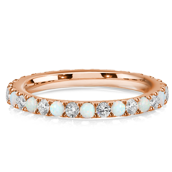eternity band - Italo Classic Opal & White Round Eternity Wedding Band For Women, Italo jewelry - Online Catalog