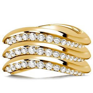 Eternity band - Italo Multi Row Wave Band Ring White Sapphire Wavy Wedding Band, Apparel & Accessories, Italo jewelry - Online Catalog