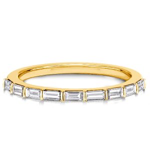 Anniversary band - Italo White Baguette Half Eternity Wedding Band Stacking Ring, Italo jewelry - Online Catalog