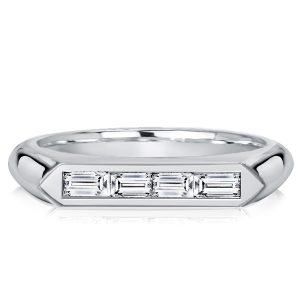 classic band - Italo Baguette Cut Classic Wedding Band 4 Stone Ring, Italo jewelry - Online Catalog