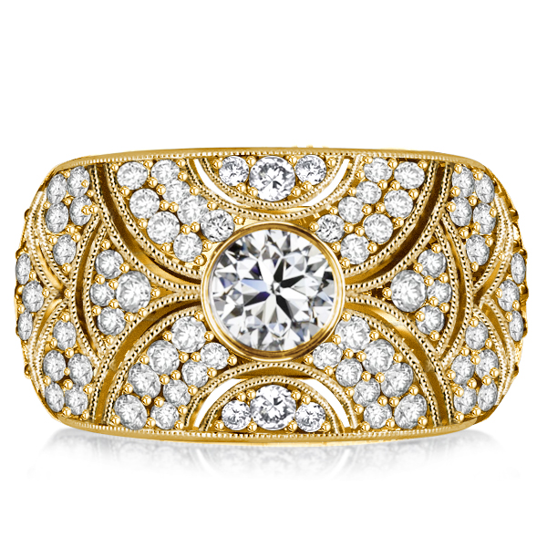 Anniversary band - Italo Bezel Setting White Sapphire Wedding Band Vintage Band, Wedding Bands - Apparel & Accessories, Italo jewelry - Online Catalog