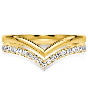 anniversary band - Italo White Sapphire Chevron Wedding Band Chevron Ring Classic, Italo jewelry - Online Catalog