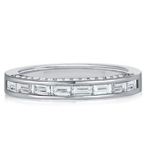 anniversary band - Italo Channel Set Baguette Wedding Band Baguette Ring, Italo jewelry - Online Catalog