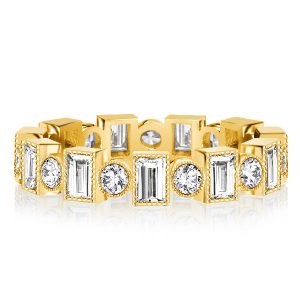 Eternity band - Italo Alternating Round & Baguette Eternity Band For Women, Apparel & Accessories, Italo jewelry - Online Catalog