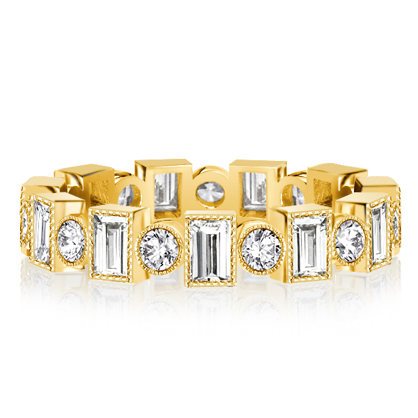 Eternity band - Italo Alternating Round & Baguette Eternity Band For Women, Apparel & Accessories, Italo jewelry - Online Catalog