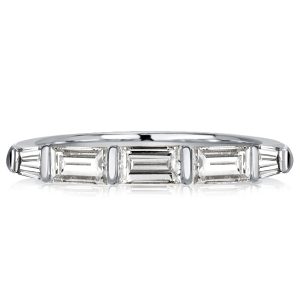 classic band - Italo Baguette Bar Setting Half Eternity Band In 925 Silver, Italo jewelry - Online Catalog
