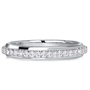Classic rings band - Italo Pave Wedding Band In Sterling Silver Classic, Apparel & Accessories, Italo jewelry - Online Catalog