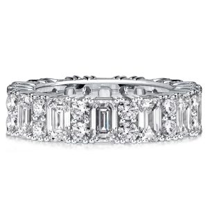 Eternity band - Italo Round & Emerald Cut Eternity Band Station Band Ring, Apparel & Accessories, Italo jewelry - Online Catalog