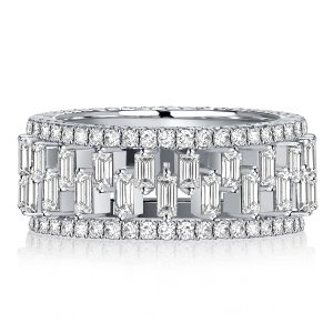 Eternity band - Italo Multi Row Baguette Eternity Band For Women, Apparel & Accessories, Italo jewelry - Online Catalog