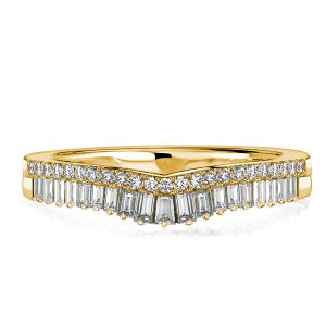 Anniversary band - Italo Crown Design Baguette Curved Wedding Ring, Wedding Bands - Apparel & Accessories, Italo jewelry - Online Catalog