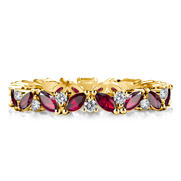Eternity band - Italo Ruby Ring Marquise & Round Cut Wedding Band, Apparel & Accessories, Italo jewelry - Online Catalog