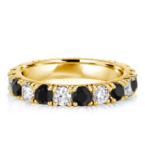 Eternity band - Italo Golden White & Black Wedding Band For Women, Apparel & Accessories, Italo jewelry - Online Catalog