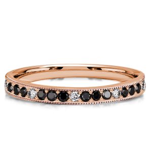 classic band - Italo Rose Gold Black Sapphire Wedding Band For Women, Italo jewelry - Online Catalog
