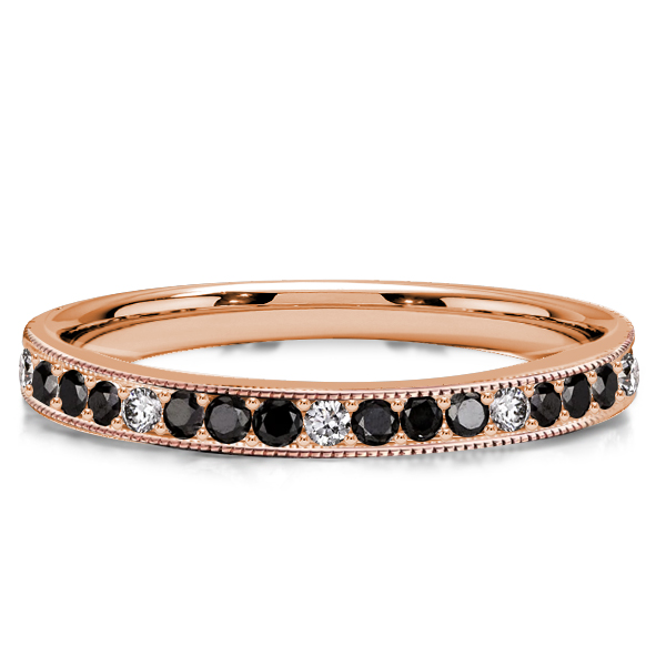 Classic rings band - Italo Rose Gold Black Sapphire Wedding Band For Women, Apparel & Accessories, Italo jewelry - Online Catalog