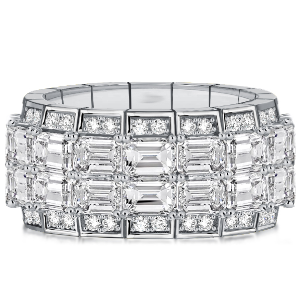 Eternity band - Italo Multi Row East West Emerald Cut Eternity Band For Women, Apparel & Accessories, Italo jewelry - Online Catalog