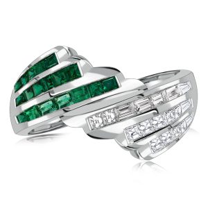 Anniversary band - Italo Unique Emerald Green Wedding Ring In Sterling Silver, Wedding Bands - Apparel & Accessories, Italo jewelry - Online Catalog