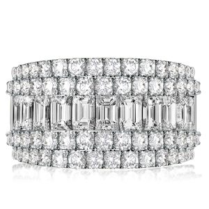 anniversary band - Italo Baguette Cut White Sapphire Anniversary Band For Women, Italo jewelry - Online Catalog