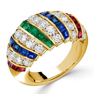 anniversary band - Italo Golden Dome Ring Antique Wedding Band Ruby Ring For Women, Italo jewelry - Online Catalog