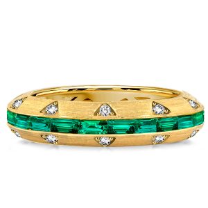 Eternity band - Italo Golden Baguette Emerald Eternity Band Green Emerald Ring, Apparel & Accessories, Italo jewelry - Online Catalog