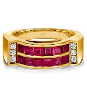 anniversary band - Italo Ruby Band Ring Asscher Cut Wedding Band Anniversary Ring, Italo jewelry - Online Catalog